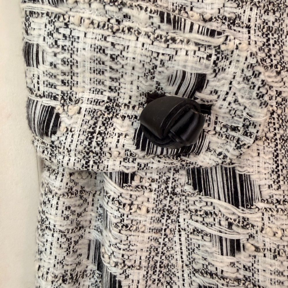 Douglas Hannant Tweed Dress/Jumper, Black/White, Designer Vintage Back Zip Sz 12 - Picture 7 of 16